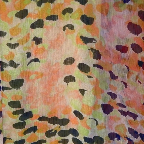 SIMPLY VERA BY VERA WANG SIZE LARGE MULTICOLOR SHEER TOP LINED ABSTRACT LEOPARD - Picture 4 of 5